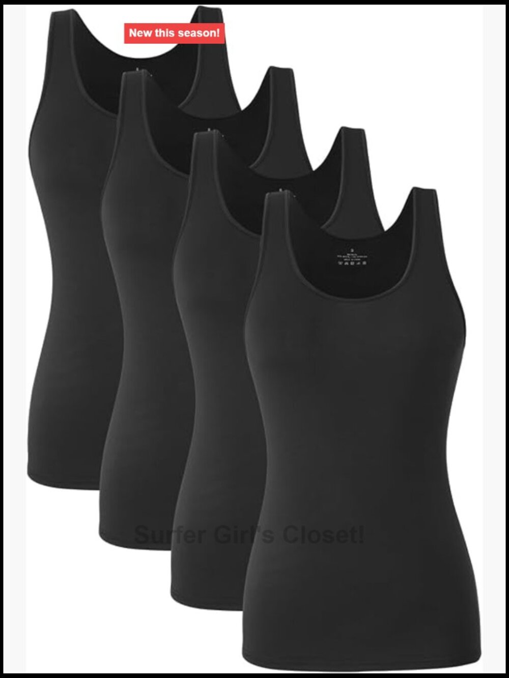 Women's 4 Pack Tank Tops Modal Spandex Sleeveless Undershirt Cami Layering